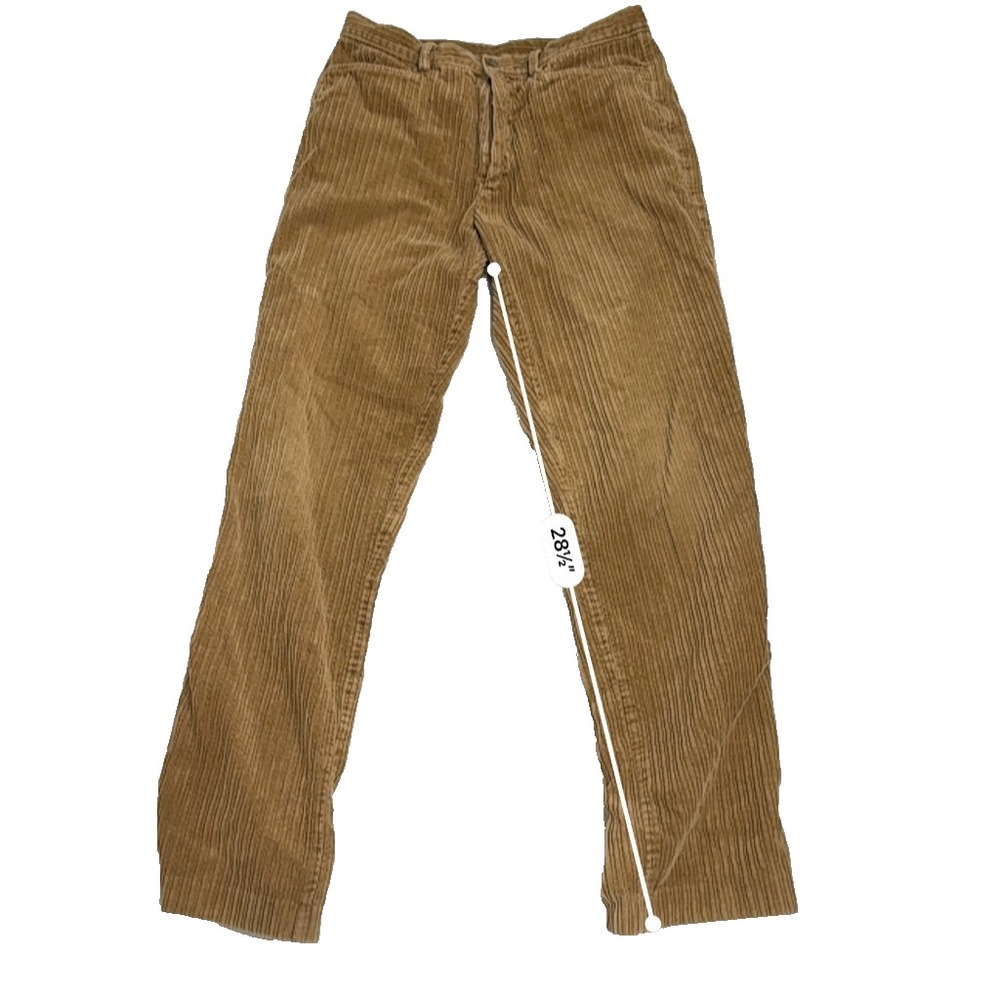 Benetton Corduroy Pants Mens 28x28 Tan Brown Italy Vintage Academia Old Money - Picture 2 of 14